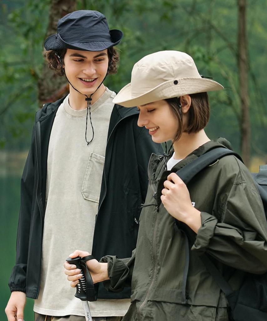 Kashichi Safari UV Chin Perfect for and Outdoor Activities Hat, Compact, Storage, Water-Repellent, Protection, Strap, Travel, Hiking, (Army Green)