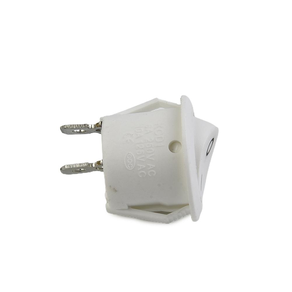 Rocker Switches ON-OFF Round Snap-In Terminal White