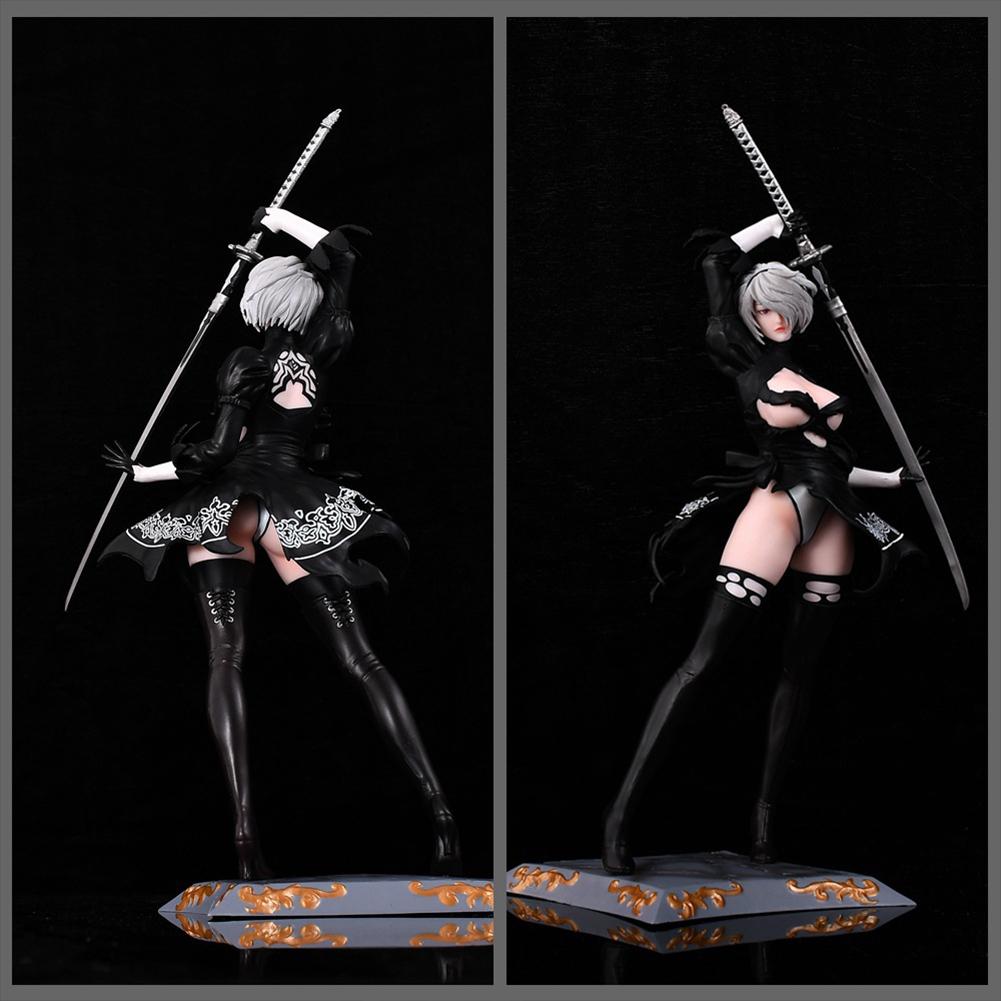 Anime NieR Figure No.2 Type B Action Figure PVC 2B Model 2Byorha Figurine 2Bautomata Look Up Figure Desktop Ornaments Gifts