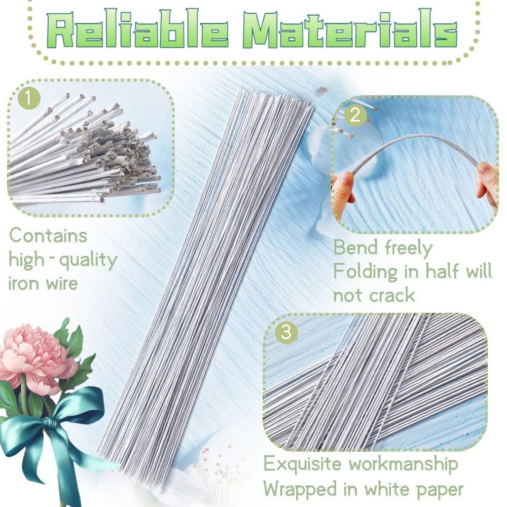 Flexibler Eisendraht Blumendraht Stiele Papierummantelter Blumendraht für 100 Stück Blumenarrangements