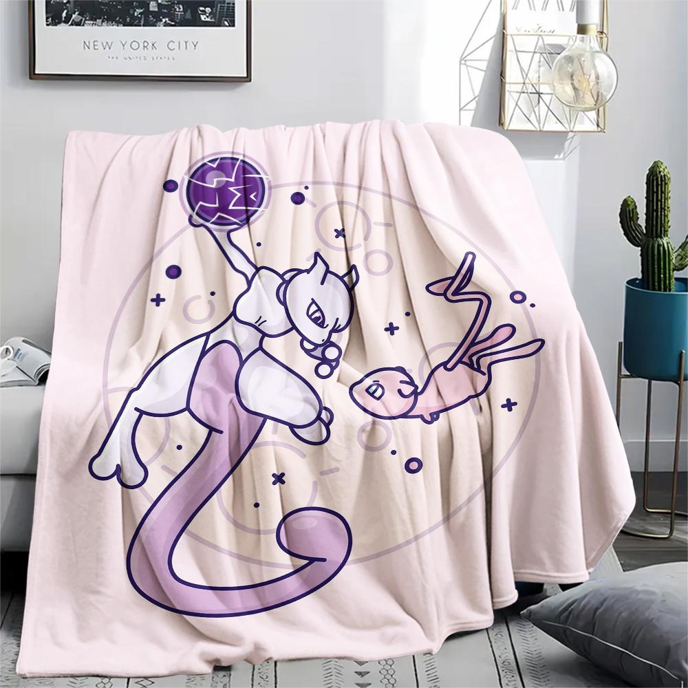 

mew Pokémon pattern Flannel Blanket, High quality Comfortable for All Seasons, Home Decor, Warmth and Comfort, Perfect for Gifts. 80cm x 120cm