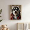 Plakat Husky W Okularach Plakat Husky W Okularach, 70X100 Cm, Rama Aluminiowa Czarna, Papier Matowy 230 Gsm