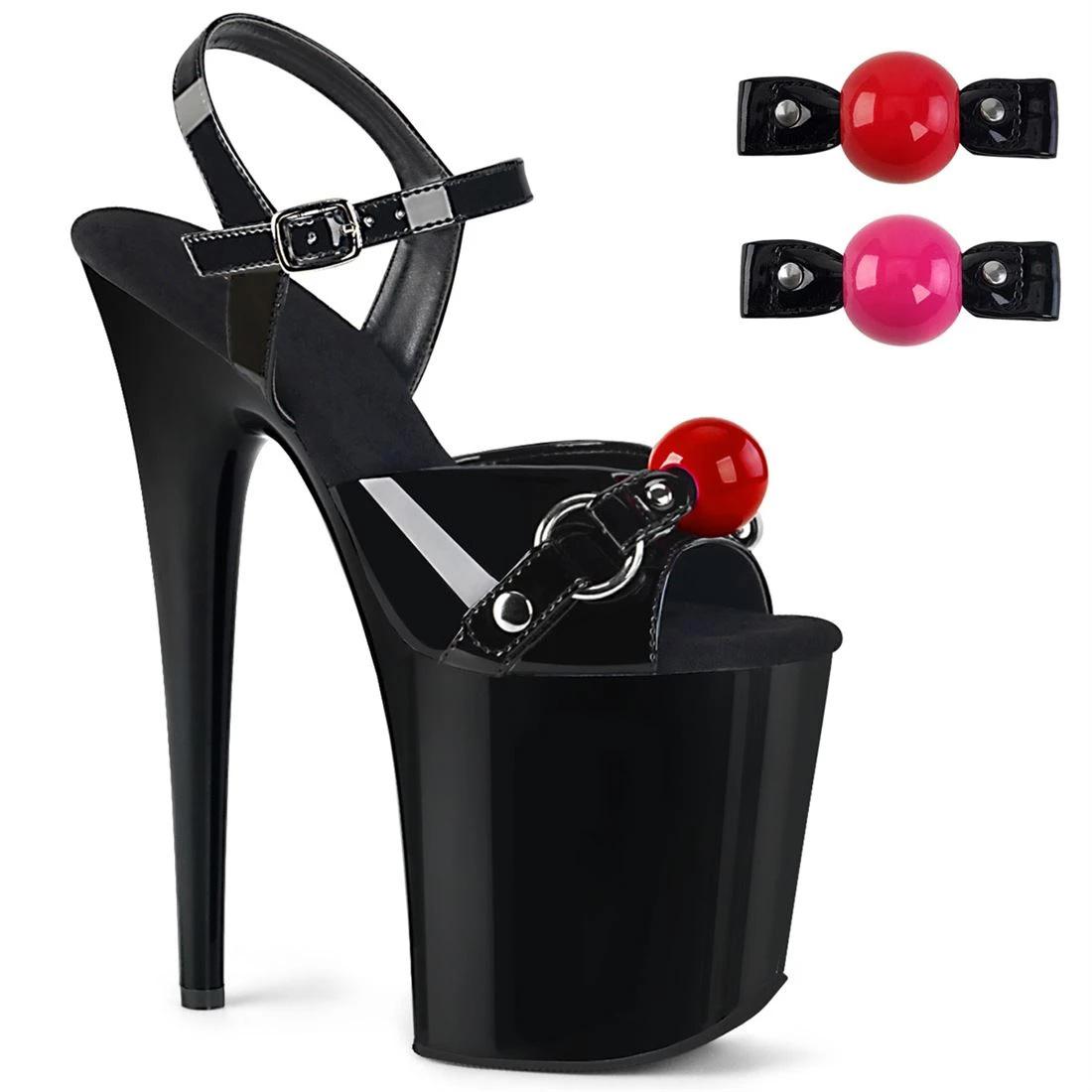 

Shoes 20cm black exchangeable ball decoration waterproof table hate sky high heel sandals 45 чёрный