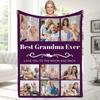 Custom Blanket With Text Photo Collage Personalized Picture Blankets Souvenirs Gifts Customized Throw Blanket for Family Mom Dad