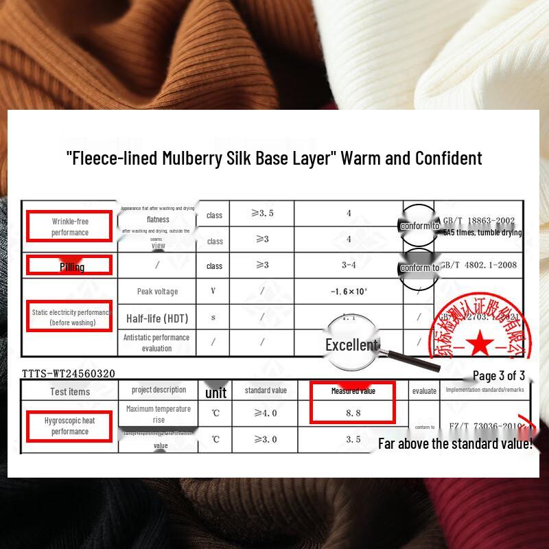 VICTORIA&VERA Women's Silk-Blend Semi-High Collar Long-Sleeve Base Layer