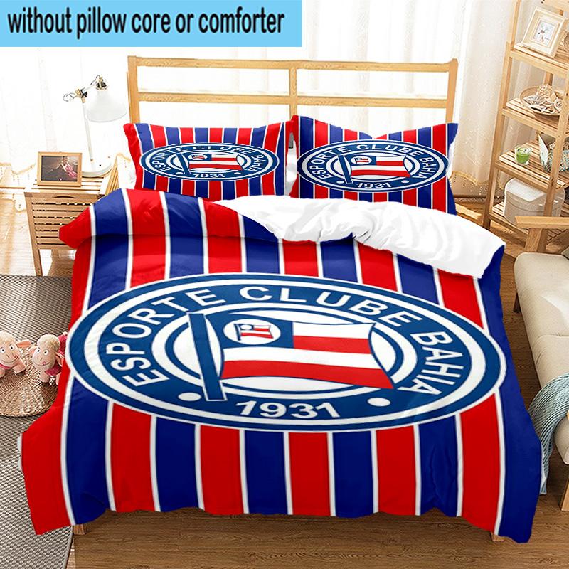 3PCS Football Club Emblem 3pcs Bedding,Including 3PCS Duvet Cover And 2pcs Pillowcases Perfect for Christmas,Ideal for Bedroom, Dormitory