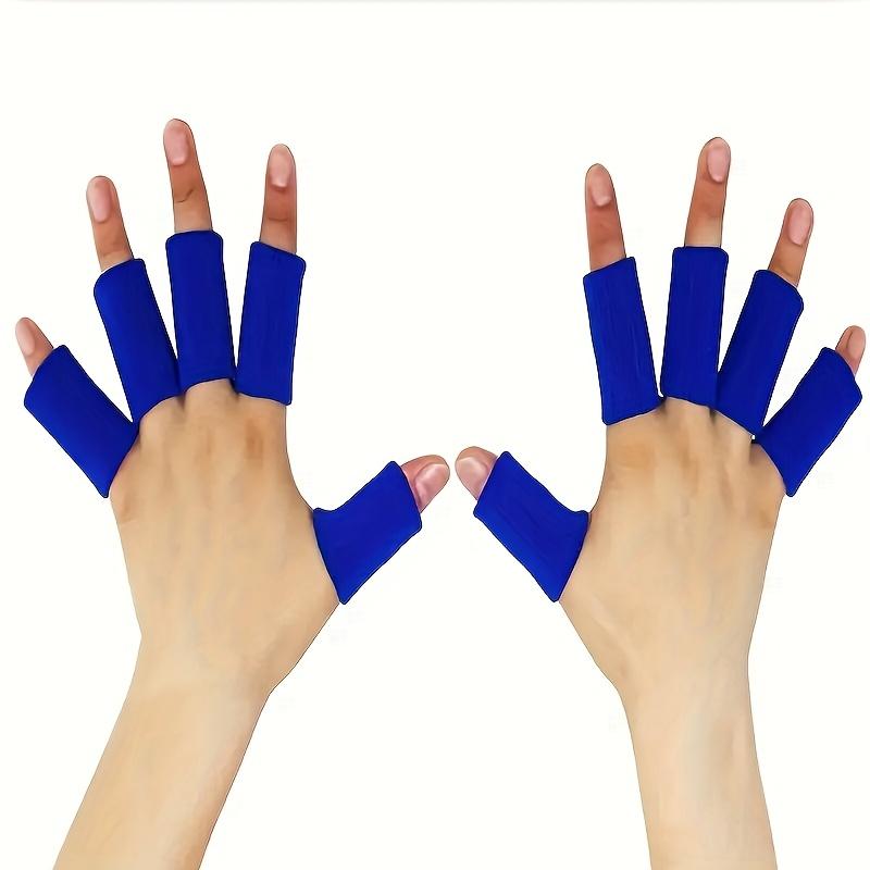 

[High Elastic Finger Sleeves] 10pcs High Elastic Finger Sleeves | Breathable Nylon Blend Compression Wrap for Thumb Support, Trigger Finger Assistance 10pcs синій