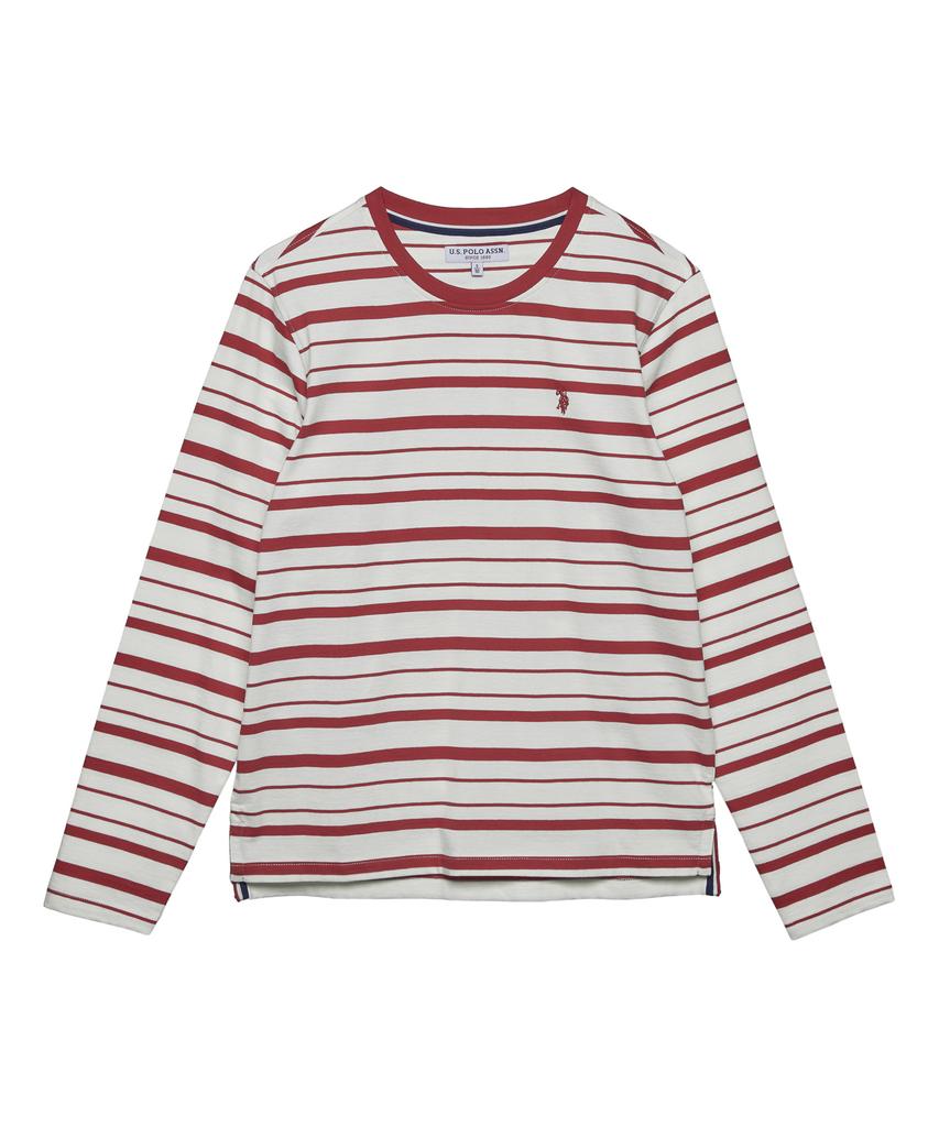 USPOLOASSN Long Sleeve Cotton Round T-Shirt_Red St