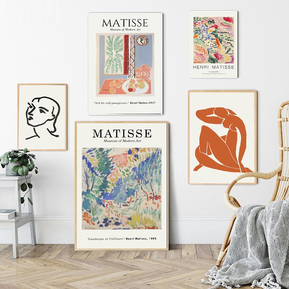 Vintage Henri Matisse Retro Posters And Prints Abstract Wall Art Canvas Prints Vintage Poster Beige Wall Pictures Home Decor