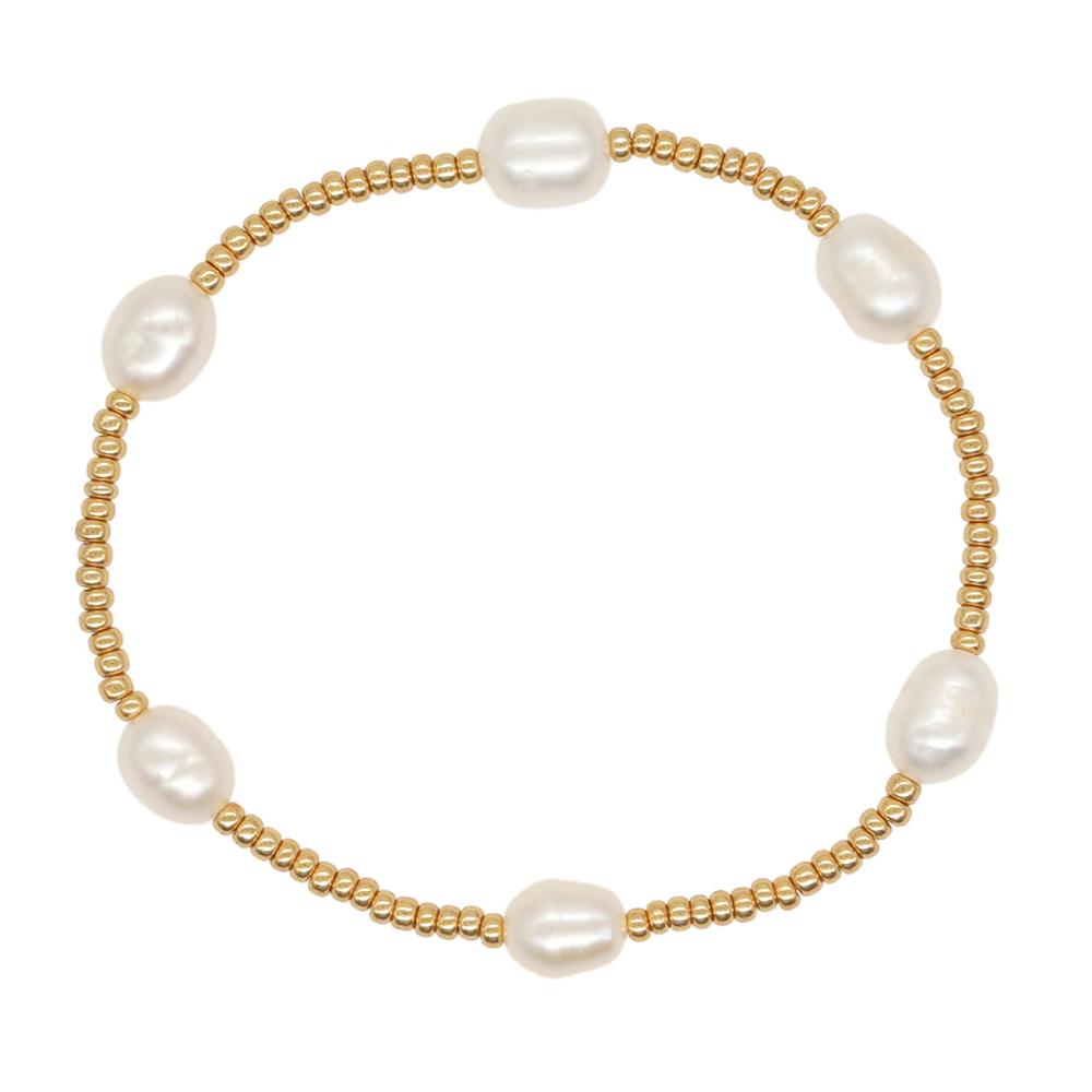

KKBEAD Natural Pearl Bracelet Set Jewelry for Women Gold Plated Miyuki Pulseras Mujer