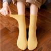 Autumn and Winter Women's Solid Color Cotton Socks Mid-Calf Socks Women's Fashionable Thickened Long Socks
