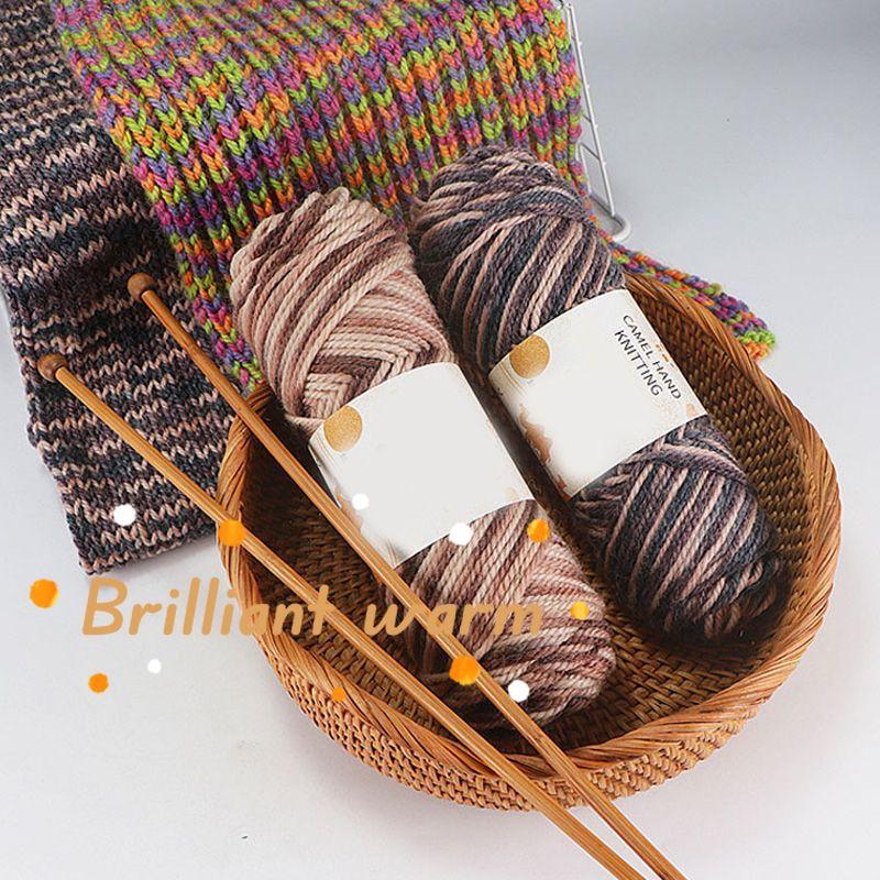 100g Fancy Yarn for Knitting Tricot Cotton Blended Worsted Crochet Thread Crochet Rainbow DIY Sweater Hats 3MM Puffy Warm Yarn