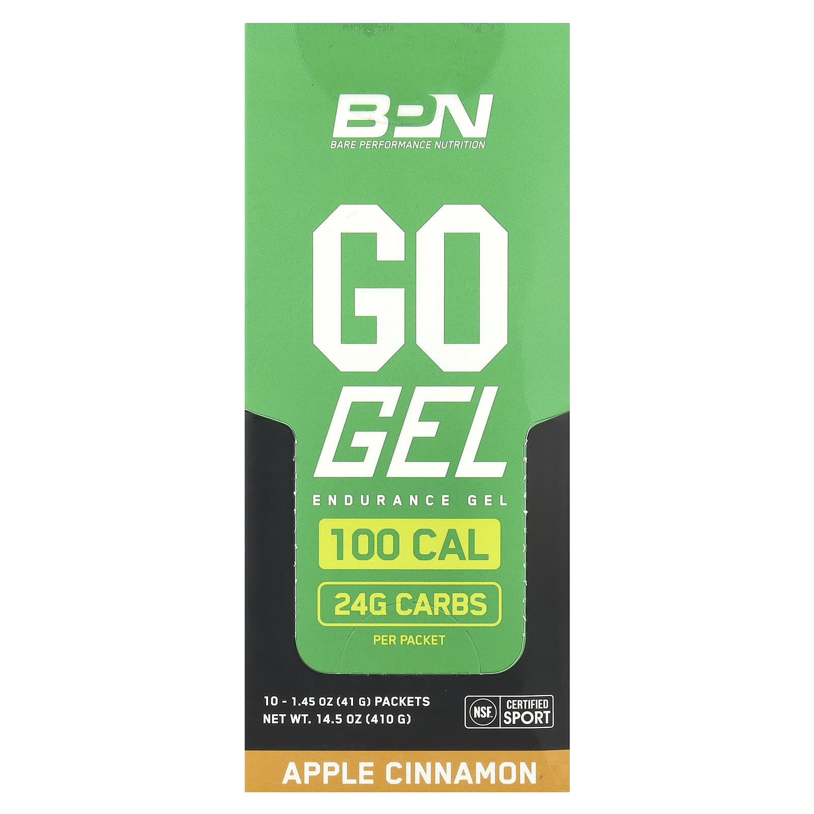 

Go Gel, Endurance Gel, Apple Cinnamon, 10 Packs, 41G (1.45Oz) Each