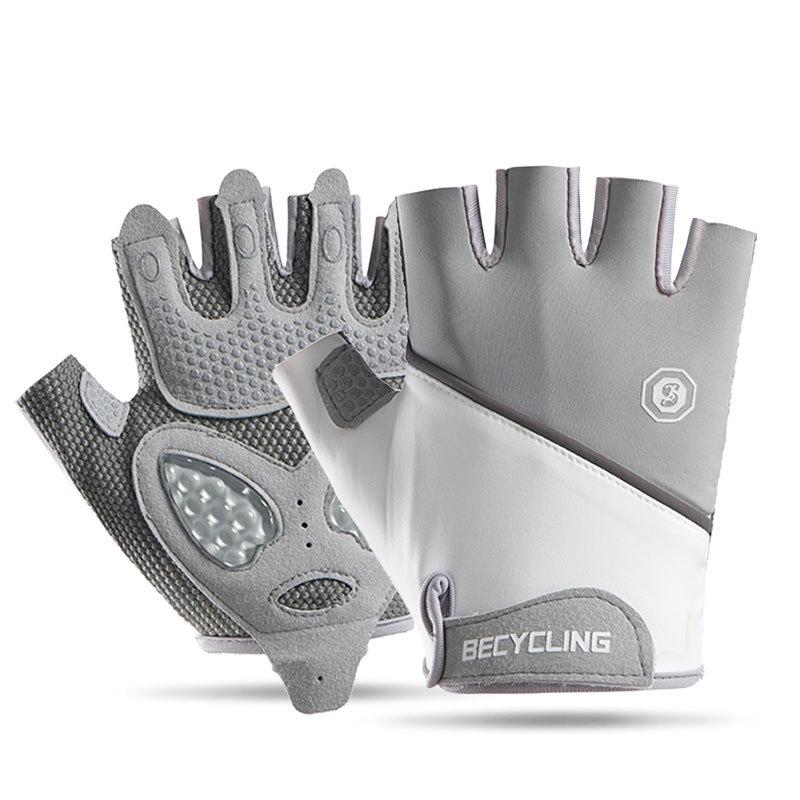 Fitness Cycling Gloves Outdoor Sports Training Golf Silicone Anti-slip Wear-resistant Ice Silk Breathable Half Finger