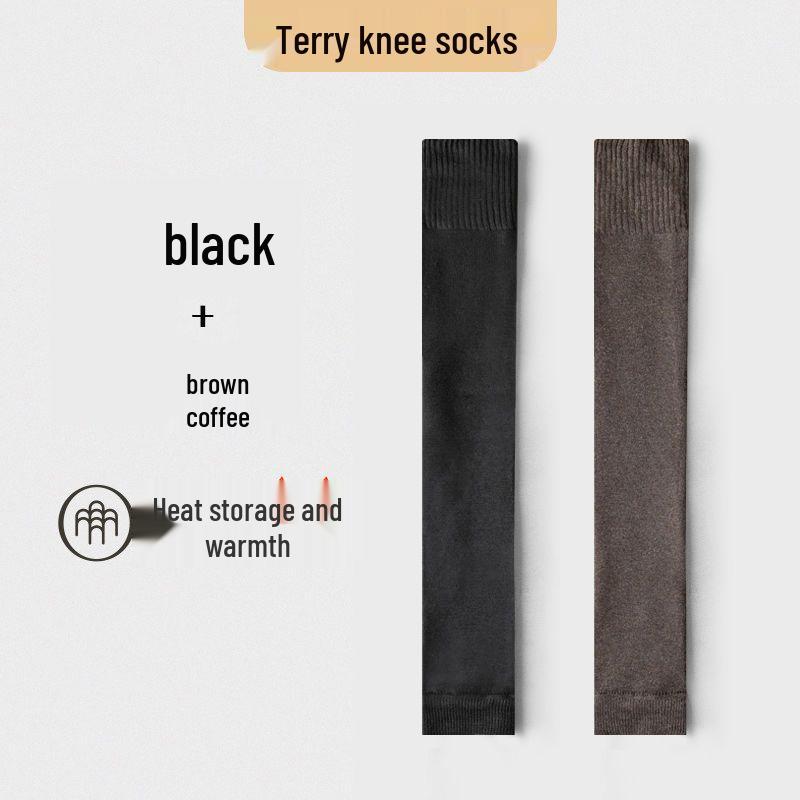 Verdickte Winter Kniehohe Stulpen und Überknie Frotteesocken
