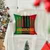 AVOIN colorlife Kwanzaa Candles Stripes Throw Pillow Cover, 18 x 18 Inch n n Holiday Cushion Case Decoration for Sofa Couch