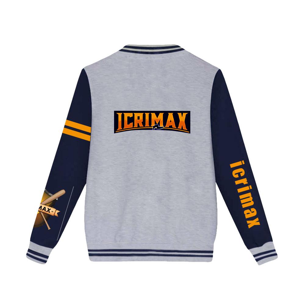 NEW Arrivals Unisex Fashion Icrimax Printed Baseball Sweatshirt Women Men Outdoor Sport Jackets
