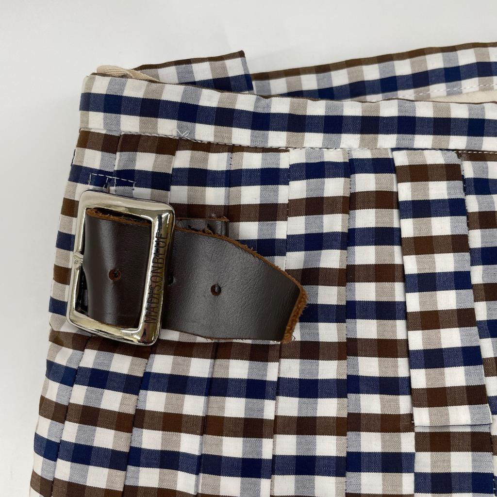 MADISON BLUE 23 year made MB231-6007 QUILT MAXI SKIRT M.GINGHAM skirt XS brown/navyUsed
