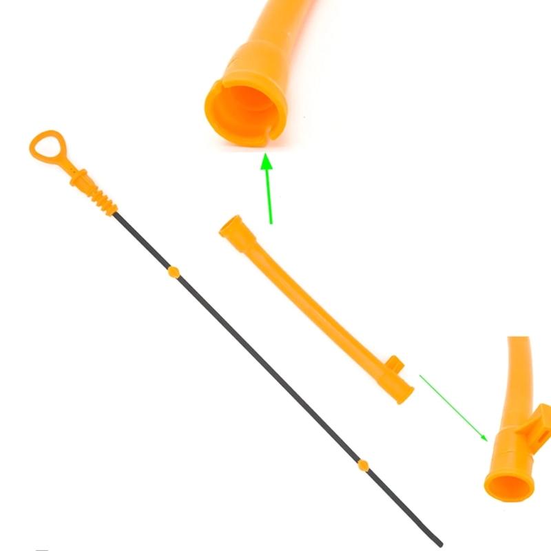 Car Engine Oil Level Dipstick 06B115611C Transmission Engine Oil Gearboxes Fluid Dipstick Funnel Tube