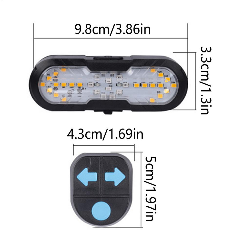 Turn Signal for Bikes 1200mAh Safety Signals with Remote Control Protective Bike Turn Lights for Cyclists Men Women Youth Adults