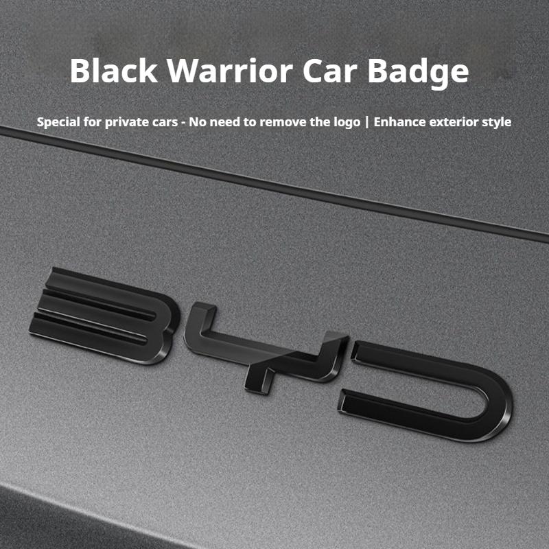 For BYD Song Plus DMI Car Black Front Emblem Song Plus EV Modification Black Warrior Covering Styles Car Badge Special Accessory