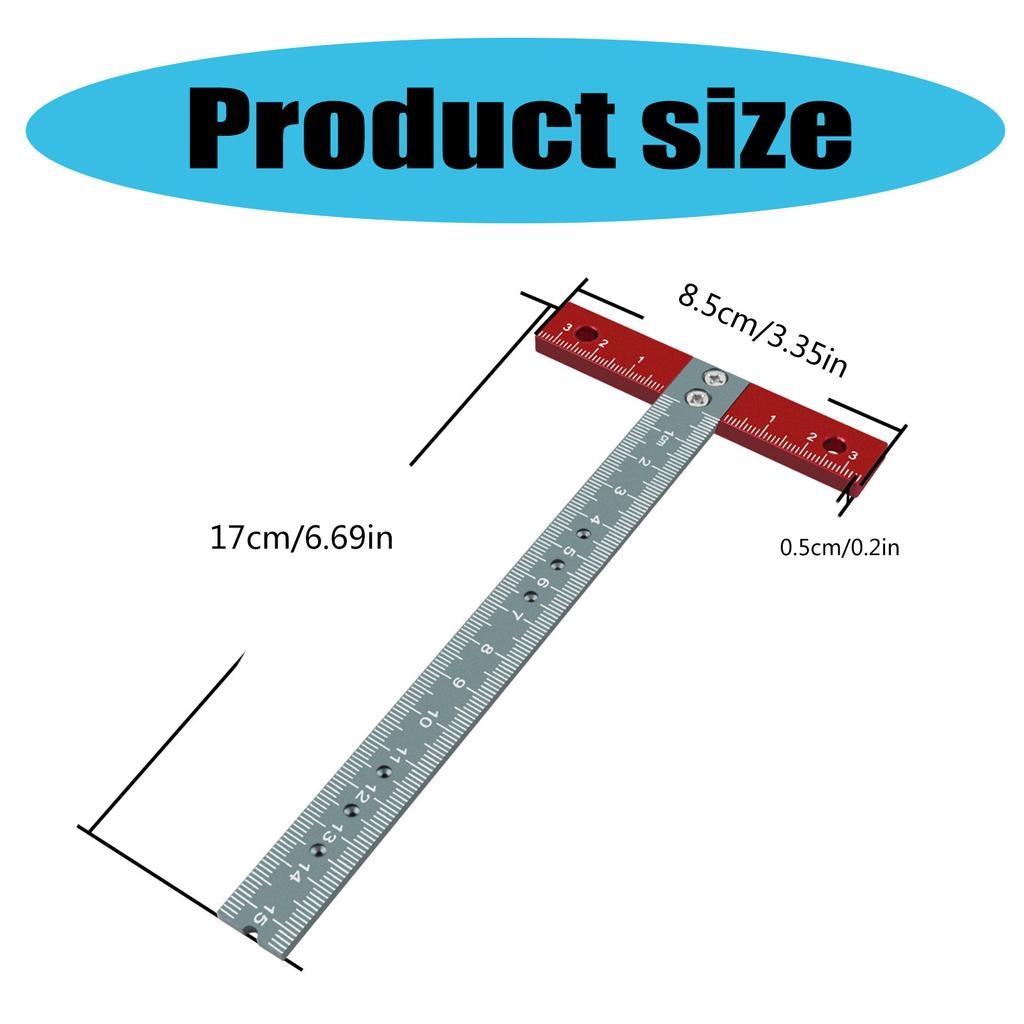 Precise T Square Ruler for Art Framing and Drafting Aluminum Alloy Measure Tool Accurate Angle Measurement Projects