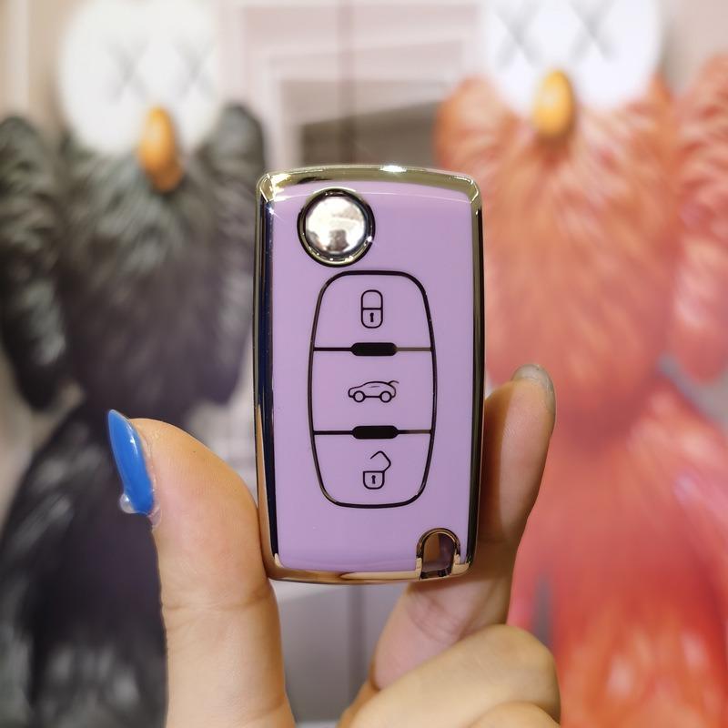 New TPU Car Flip Floding Key Case Cover Shell Fob Key Protector For Citroen C2 C3 C4 C5 C6 C8 Xsara Picasso Berlingo Accessories aki256