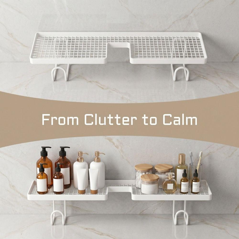 No-Drill Faucet Sink Shelf Rustproof Sink Drying Rack Bathroom Storage Rack Washstand