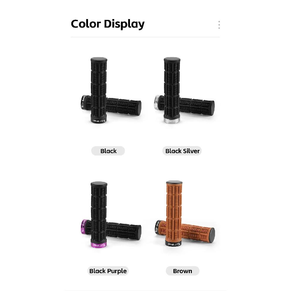 WEST BIKING Bicycle Handle Bar Grips Mountain Bike Soft Single-sided Locking Handlebar Cover Plug Rubber Non-slip Cycling Grips