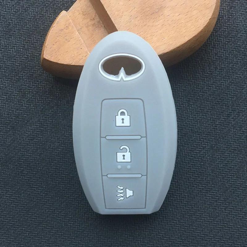 

3 Buttons Silicone Car Key Case Cover Fob Remote shell Protective Case For INFINITI EX FX QX JX key cover