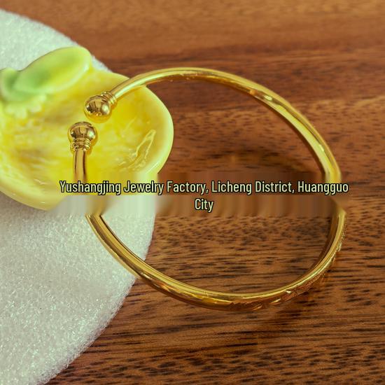 Gold Plated Women's Star Light Bead Bracelet - High-End Fashion Open Cuff