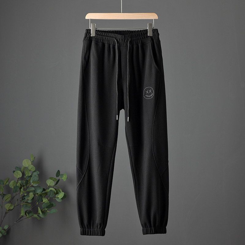 Waffle Cut Label Fall Athleisure Men s Sweatpants Black M