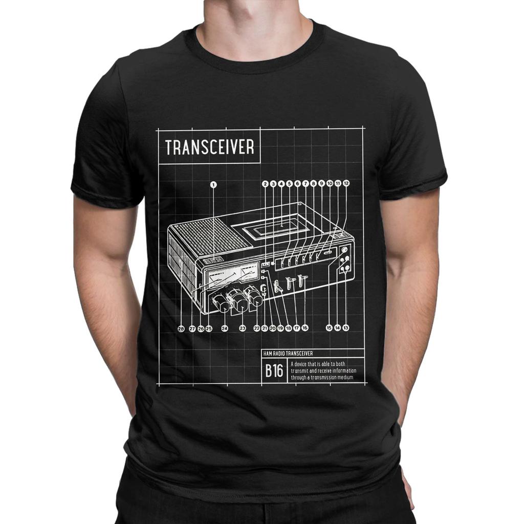 Vintage Ham Radio Pánské tričko Čistá bavlna Humorná trička Kulatý výstřih Krátký rukáv Oblečení Nápad na dárek