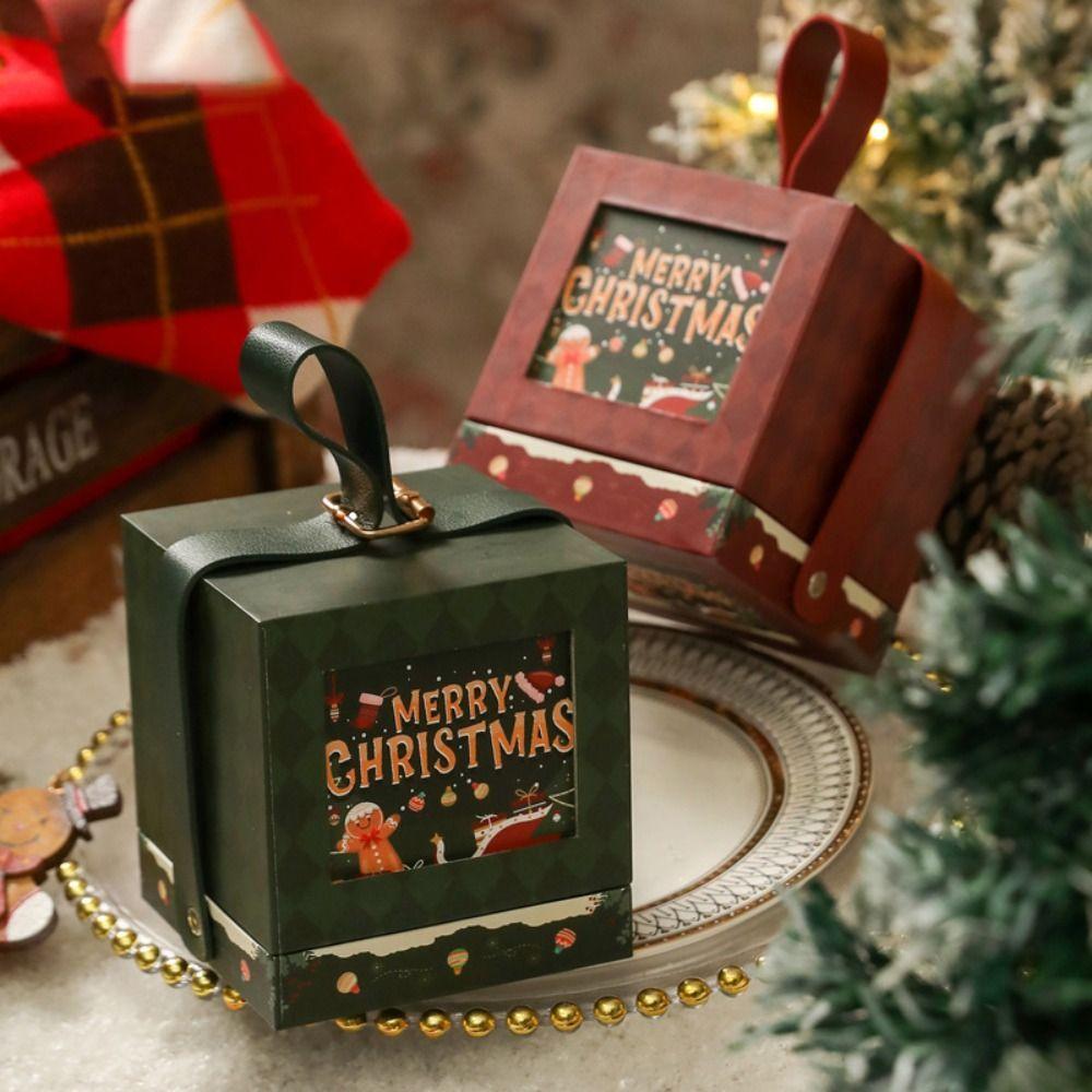 Neue tragbare Weihnachtsverpackungsbox Lustige niedliche Geschenkaufbewahrungsbox mit Griff Kreative Weihnachten Vorräte Heiligabend