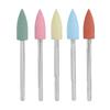 5PCS Silicone Rubber Pedicure Drill Bits Stainless Steel Model 152 Silicone Nail Drill Bits Electric Grinding Head