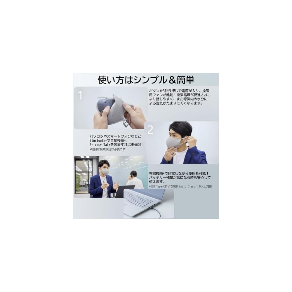 Canon Privacy Talk MD-100-GY Wearable Noise Reduction Device Earphone with Microphone for