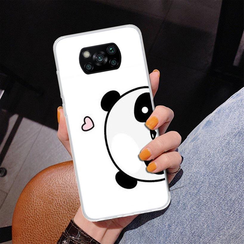 Cartoon Cute Panda Bear Phnoe Case for Xiaomi Poco X5 X6 X7 Pro X4 Gt F7 Ultra M8 M7 Redmi 15C 15 13C 13 12C 12 Unique Cover Coq