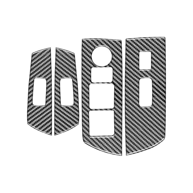 

Для Mazda CX-9 2016-2023 Аксесуари для інтер єру Вуглецеве волокно Панель управління підйомом вікон автомобіля Декоративна наклейка Кришка Накладка Рамка Style B(RHD)