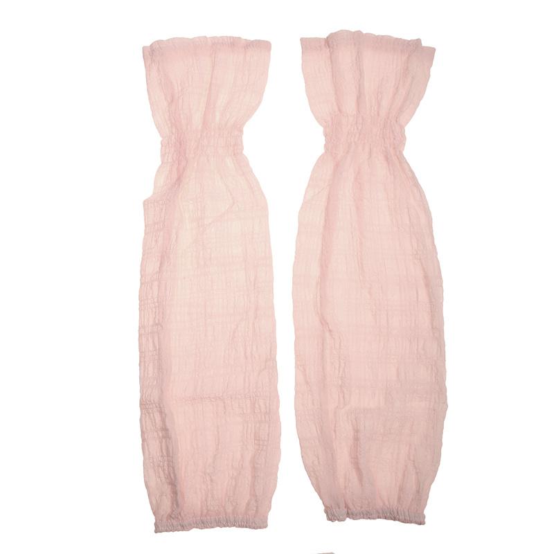 Woman Ice Sleeves Summer Sun Protection Sleeves Pleated Bubble Sleeves Ice Silk Arm Sleeves Long Fingerless Driving Sleeves