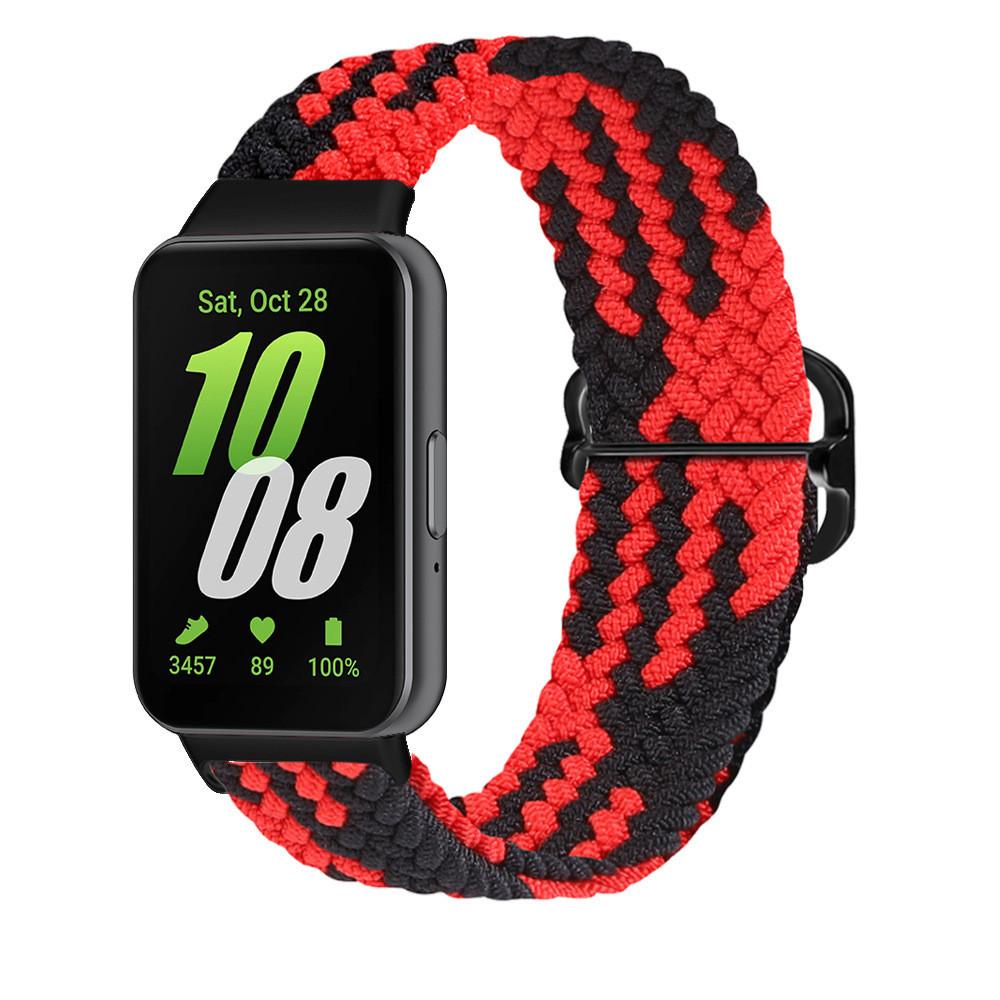 

Регулируемый нейлоновый ремешок для Samsung Galaxy Fit 3, дышащий сменный аксессуар, эластичный браслет для ремешка Samsung Fit 3 For Galaxy Fit 3 красный черный