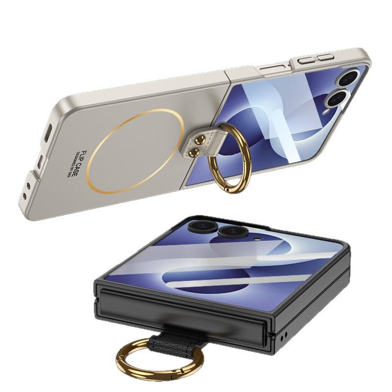 Ultra Slim Magnetische Handyhülle Galaxy Z Flip 8 Mit Integriertem Ringständer Sturzschutz Kompatibel mit Kabellosem Laden