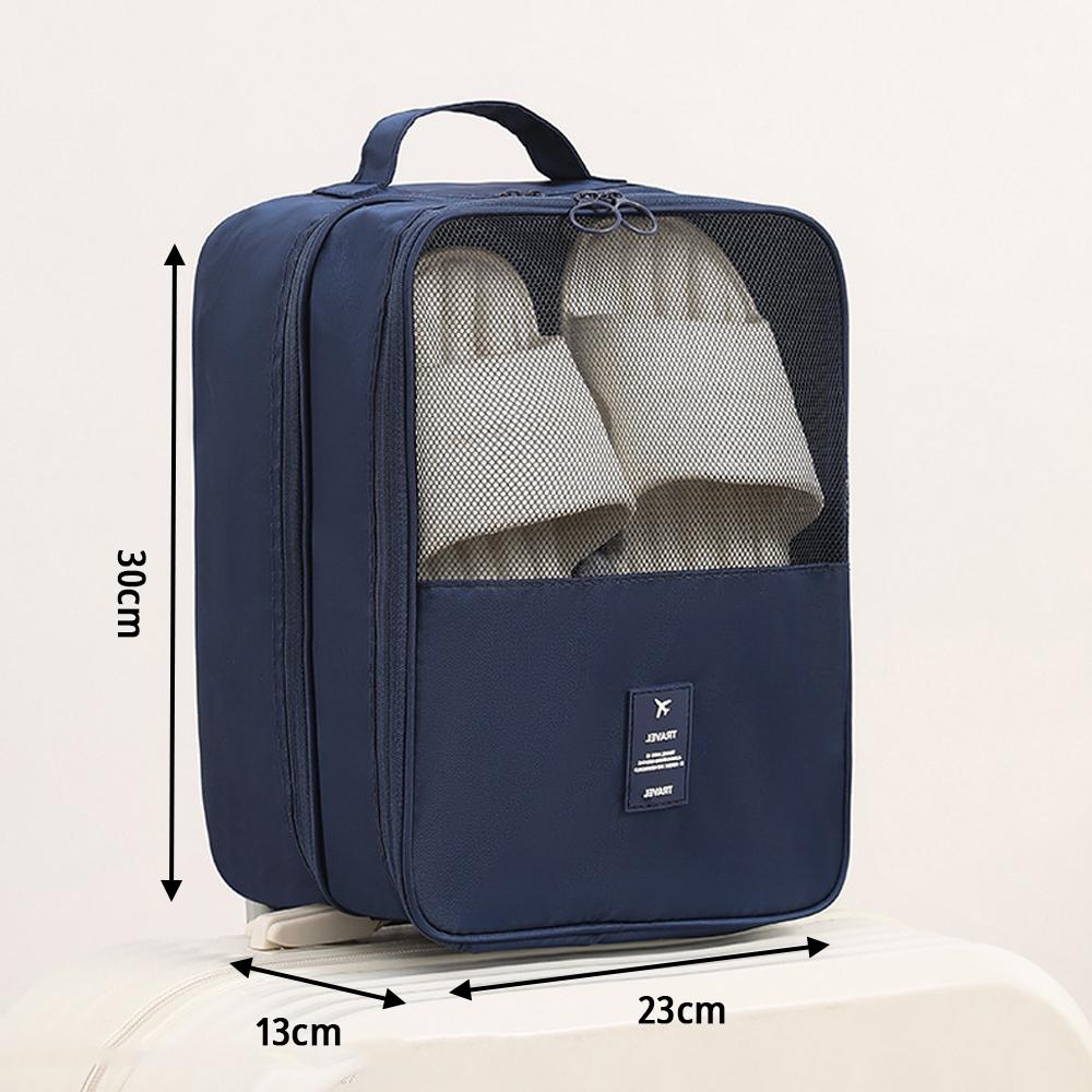 

Portable Travel Shoe Bag Holds 3 Pair of Shoes for Travel and Daily Underwear Clothes Bags Shoe Organizer High Quality Storageba синий