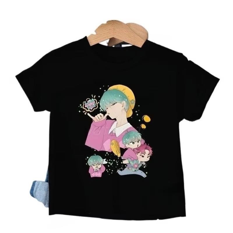 Boys' T-shirt Top Summer Casual Children's T-shirt Short Sleeve Children's Soda Pop Cartoon Harajuku T-shirt