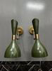 Mid Century Modern Brass Wall Sconce: Italian Diabolo Olivine Bedside Lamp