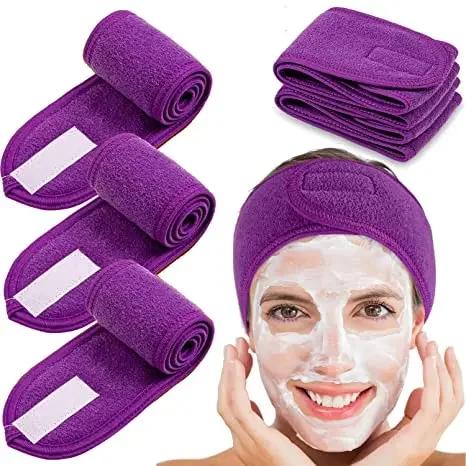 3pcs Spa Headband Hairband Sports Sweat Head Wrap Towel Hair Wraps Non-slip Stretchable Washable for Women Makeup Face Wash