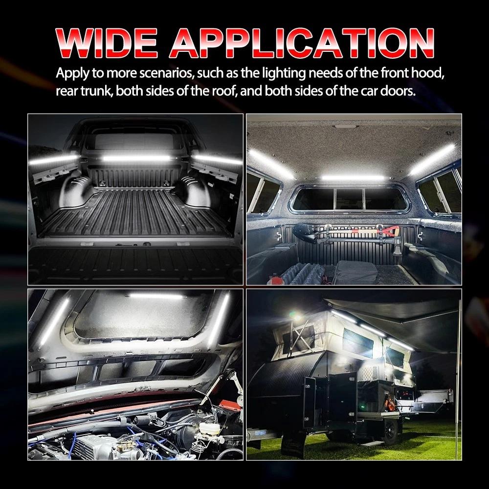 1IN1 2IN1 3IN1 LED Truck Bed Light Kit 66/132/198 White Waterproof LED Pickup Bed Lighting Rear Cargo Work Box Grill Accent Bar