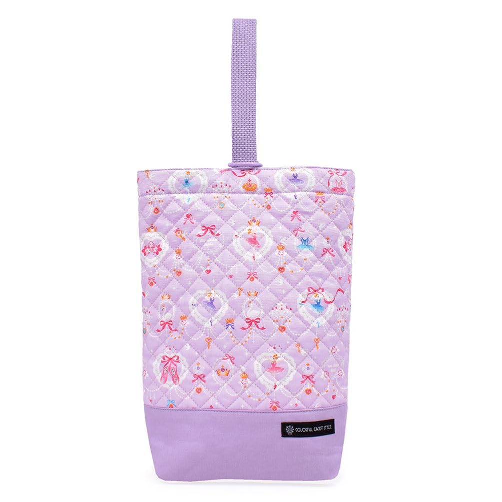 COLORFUL CANDY STYLE Shoe Case with Gusset for Indoor Shoes Elementary School Nursery School Entry Pretty Ballerina with Lace Pattern N3238700 Girls,