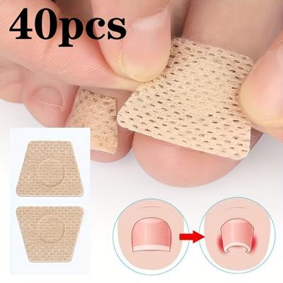 40 pièces Patchs Réparateurs pour Ongles d'Orteil Ongles Incarnés et Décoloration, Restaurer les Ongles Épais Endommagés Autocollants de Soin des Ongles à Motif Géométrique pour la Protection des Orteils