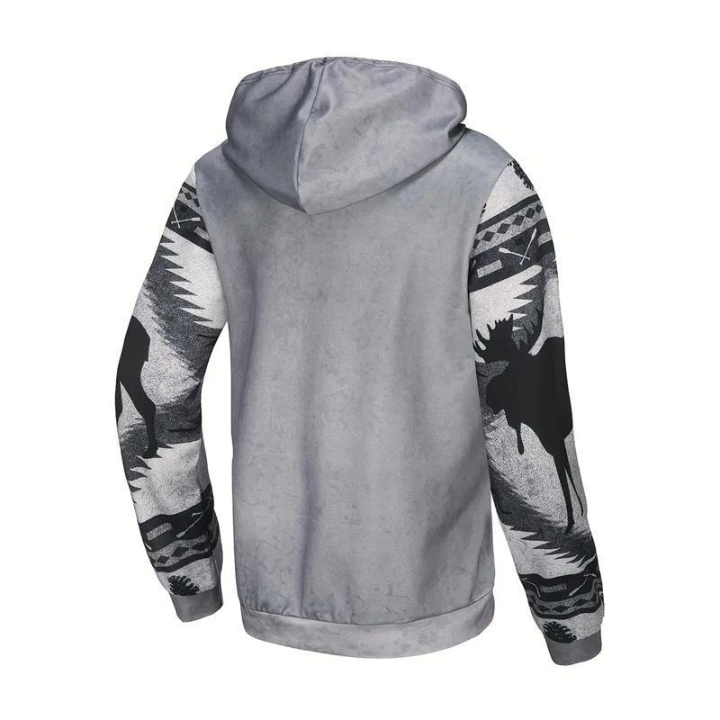 Spring and Autumn Men's Plus Size Fashion Southwest Ethnic Style Comfortable Hoodie