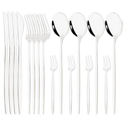 16 Pcs Mirror Black Gold Stainless Steel Cutlery Set Christmas Tableware Dinnerware Set Knife Spoons Cake Fork Home Silverware
